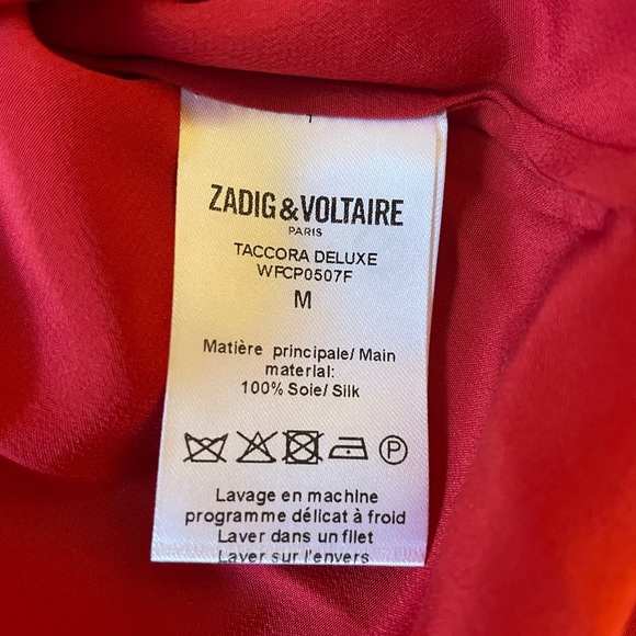 Zadig & Voltaire Taccora Silk Blouse New Medium - Picture 8 of 8
